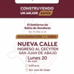 Gobierno de Bahía de Banderas entregará nueva vialidad de acceso al CECyTEN en San Juan de Abajo