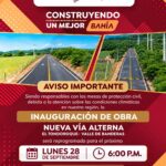Reprograman para el 28 de septiembre inauguración en Tondoroque por motivos de seguridad